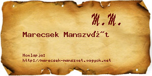 Marecsek Manszvét névjegykártya